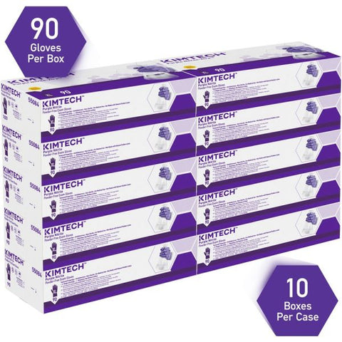 Kimtech PURPLE NITRILE Gloves, Purple, 242 mm Length, X-Large, 6 mil, 900/Carton