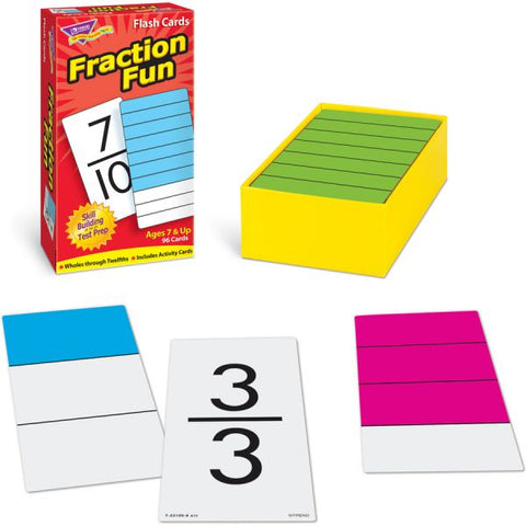 Trend Fraction Fun Flash Cards 96/ Box - Recommended Ages 6-10