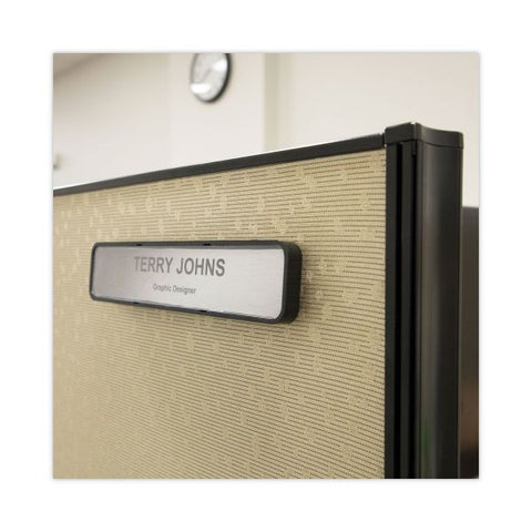 Advantus Panel Wall Sign Name Holder, Acrylic, 9 x 2, 6/Pack, Clear