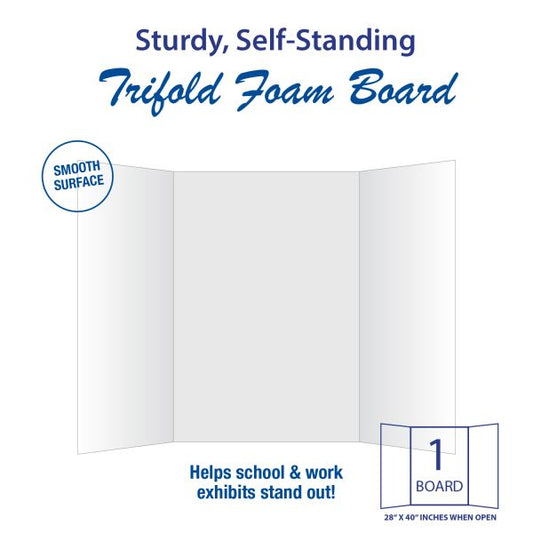 White Tri-Fold Foam Board White Tri-Fold Foam Board, 28"x40"