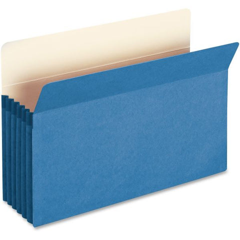 Smead 74235 Blue Colored File Pocket Legal Size - Straight Tab Cut - 5.25" Expansion - Manila Stock - Blue - 1 Each