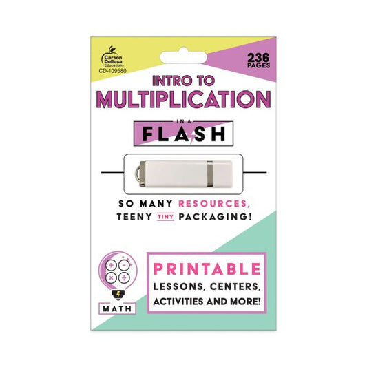 Carson-Dellosa Education In a Flash USB, Intro to Multiplication, Ages 7-9, 236 Pages