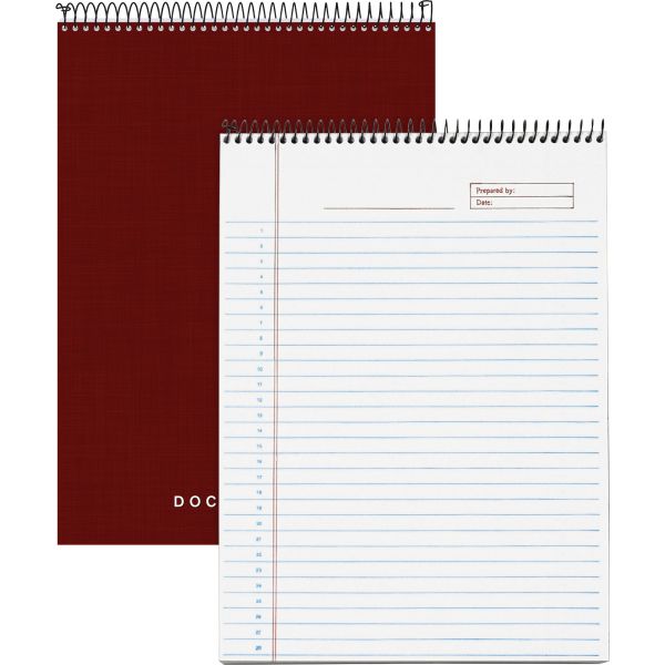 TOPS Docket Professional Wirebound Project Pads 8.50" x 11.75" - Narrow Ruled - Wire Binding - 70 Sheets - Black Cover - 1 Each