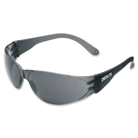 Crews Checklite Gray Lens Safety Glasses Polycarbonate Lens, Polycarbonate Frame - 1 Each - Gray