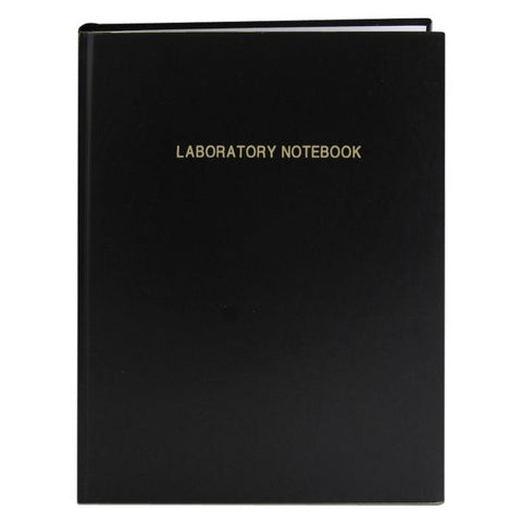 Hard Cover Lab Book 144 Pg Black Cover 11.25" X 8.75" Case of 12 of Lab Notebooks, 11.25"x8.75", 144 pages of 24# White bond Paper, numbeRed 1-144, 4x4 graph, Black laminate cover