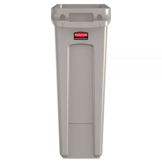 Rubbermaid Commercial Slim Jim with Venting Channels, 23 gal, Plastic, Beige