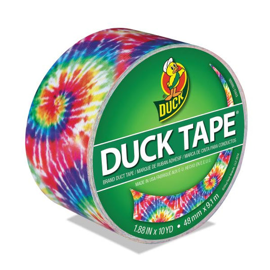 Duck Colored Duct Tape, 3" Core, 1.88" x 10 yds, Multicolor Love Tie Dye