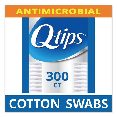 Q-tips Cotton Swabs, Antibacterial, 300/Pack, 12/Carton