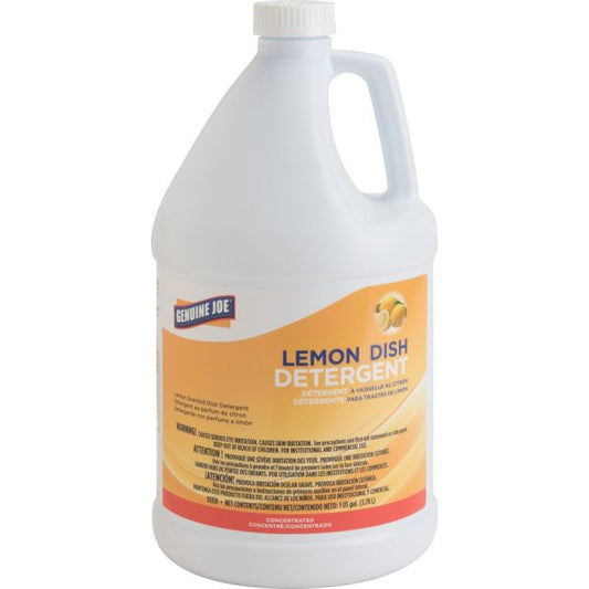 Genuine Joe Liquid Lemon Dish Soap 1 Gallon Size - Lemon Scent - 4/ Carton