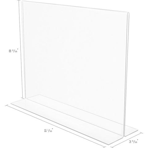 Deflect-o Anti-Glare Double-Sided Sign Holder 11" x 8.50" Insert Size - Acrylic - Clear - 1 Each