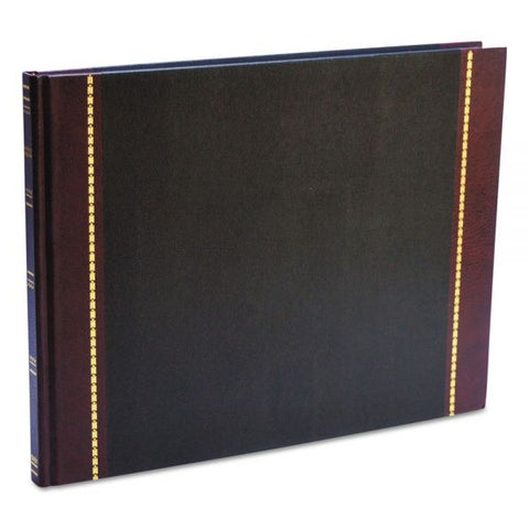 Wilson Jones Detailed Visitor Register Book, 8 Column Format, Black Cover, 12.25 x 9.5 Sheets, 208 Sheets/Book