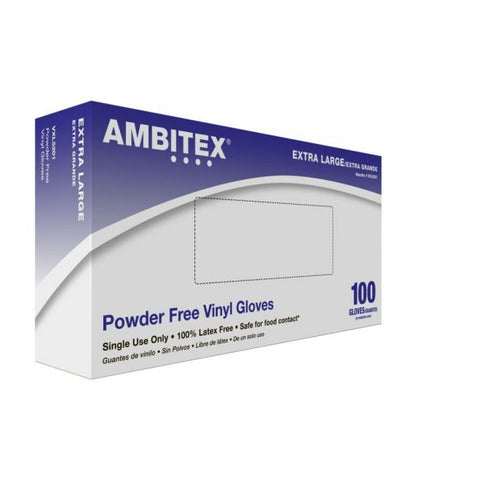 Tradex International Powder-Free Vinyl General Purpose Gloves, X-Large, Clear, Box Of 100