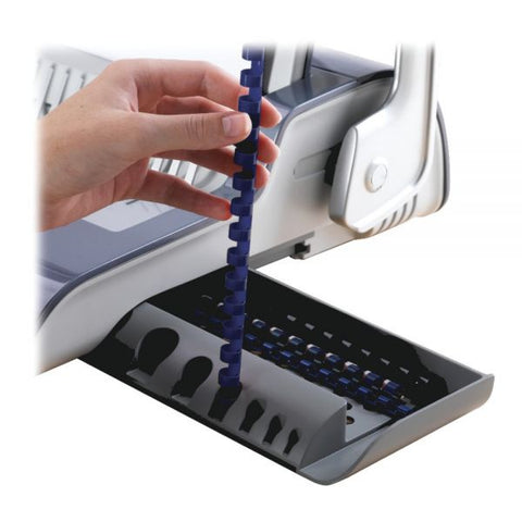 Fellowes Quasar 500 Manual Comb Binding System, 500 Sheets, 18.13 x 15.38 x 5.13, Metallic Gray