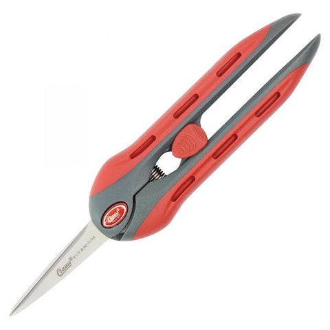 Clauss 6" Spring-assist Scissors 6" Overall Length - Titanium - Red, Gray - 1 Each