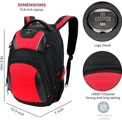 Swissdigital Design Anti-Bacterial Black and Red Backpack Travel Kit J14-41