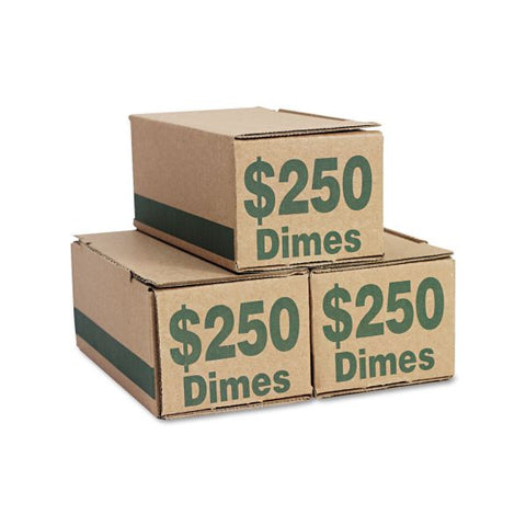 Iconex Corrugated Cardboard Coin Storage with Denomination Printed On Side, 8.06 x 3.31 x 3.19, Green