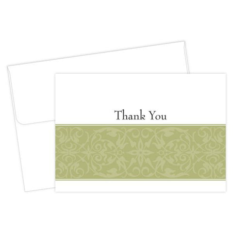 Great Papers! Sage Swirl Thank You Cards with Envelopes, 4.875"x3.375", 50 Count