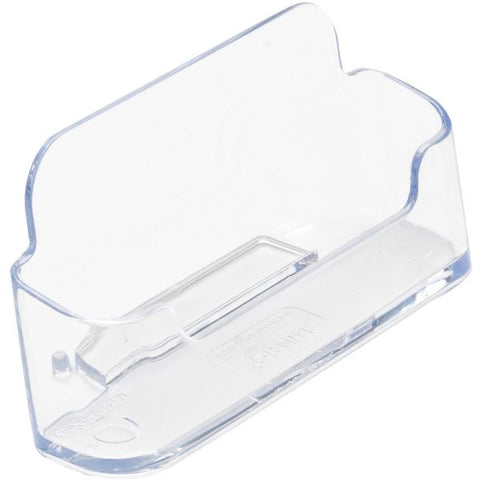 Deflecto Horizontal Business Card Holder, Holds 50 Cards, 3.88 x 1.38 x 1.81, Plastic, Clear