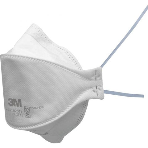 3M Aura N95 Particulate Respirator 9205 Recommended for: Face - Lightweight, Soft, Comfortable, Adjustable Nose Clip, Disposable, Advanced Electret Media - Adult Size - Airborne Particle, Dust, Contaminant, Fog Protection - White - 20 / Pack