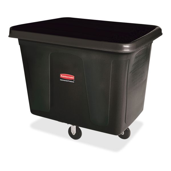 Rubbermaid Commercial 300-lb Capacity Cube Truck 44.91 gal Capacity - Cube - Durable - 28.1" Height x 26" Width - Metal, High-density Polyethylene (HDPE) - Black - 1 Each