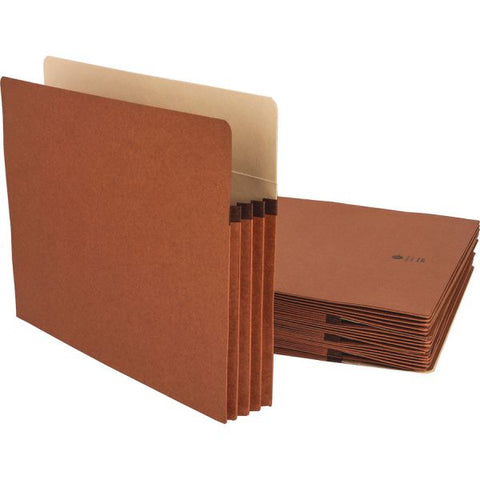 Business Source Redrope Expanding File Pockets Letter Size - Straight Tab Cut - 3 1/2" Expansion - Redrope Stock - Redrope - 25/ Box