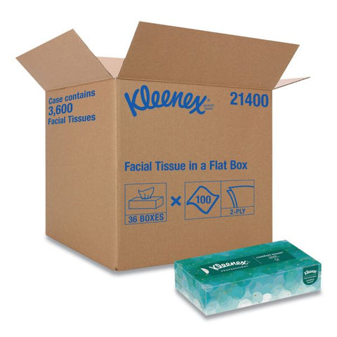 Kleenex White Facial Tissue for Business, 2-Ply, White, Pop-Up Box, 100 Sheets/Box, 36 Boxes/Carton