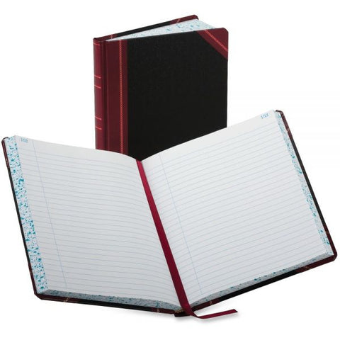 Boorum & Pease Account Record Book, Record-Style Rule, Black/Red/Gold Cover, 9.25 x 7.31 Sheets, 300 Sheets/Book