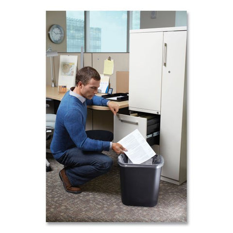 Rubbermaid Commercial Deskside Plastic Wastebasket, 7 gal, Plastic, Black