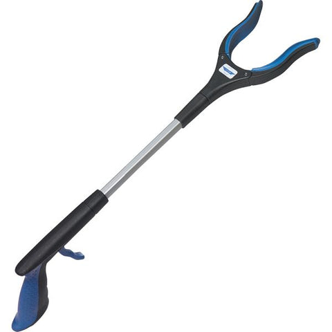 Ettore Grip 'n Grab Multipurpose Pickup Tool 16" Reach - Articulating Head, Rust Proof, Comfortable Handle, Lightweight - Rubber, Aluminum, Plastic - Blue - 1 Each