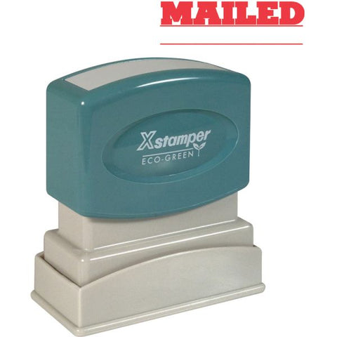 Xstamper MAILED Title Stamp Message Stamp - "MAILED" - 0.50" Impression Width x 1.63" Impression Length - 100000 Impression(s) - Red - Recycled - 1Each