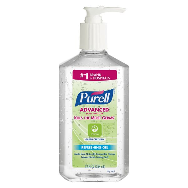 Purell Refreshing Gel Hand Sanitizer 12 oz Size - Push Pump Dispenser - 1 Each