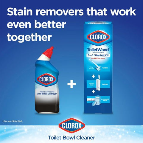 Clorox Toilet Bowl Cleaner Lime & Rust Destroyer - (Package May Vary) Liquid - 24 fl oz (0.8 quart) - 12 / Carton - Clear