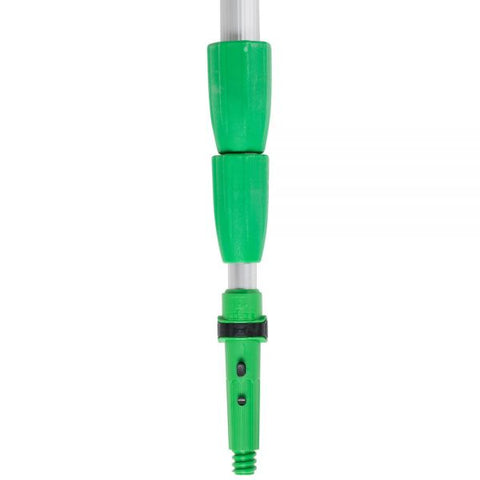 Unger Opti-Loc Extension Pole, 18 ft, Three Sections, Green/Silver