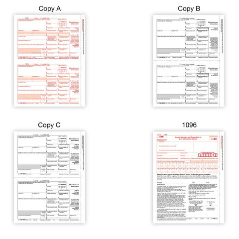 1099-MISC Laser Tax Forms, 4-Part, 2-Up, 8-1/2" x 11", Pack Of 50 Forms