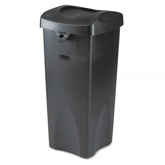 Rubbermaid Commercial Swing Top Lid for Untouchable Recycling Center, 16" Square, Black