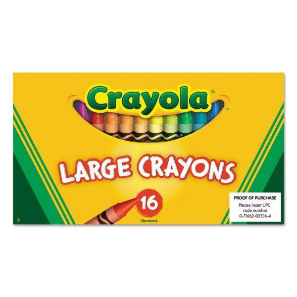 Crayola Large Crayons, Lift Lid Box, 16 Colors/Box