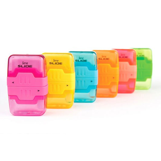 So-Mine Serve Slide Eraser & Sharpener Combo Plastic - Multicolor - 1 Each