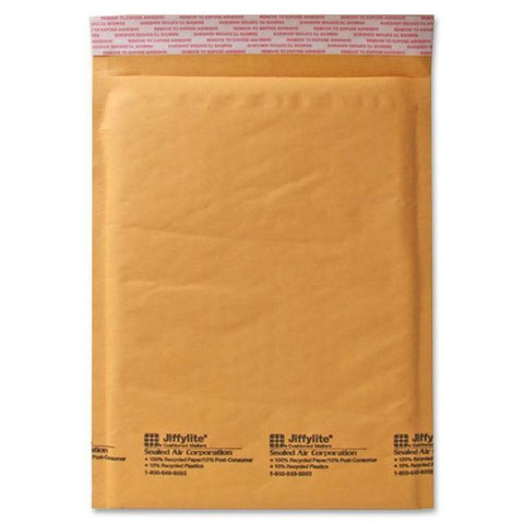 Sealed Air Jiffylite Self-Seal Bubble Mailer, #2, Barrier Bubble Air Cell Cushion, Self-Adhesive Closure, 8.5 x 12, Brown Kraft, 100/CT