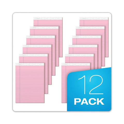 TOPS Prism + Colored Writing Pads, Wide/Legal Rule, 50 Pastel Pink 8.5 x 11.75 Sheets, 12/Pack