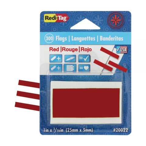 Redi-Tag Removable/Reusable Page Flags, Red, 300/Pack