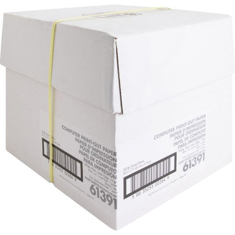 Sparco Continuous Single-Part Computer Paper 8 1/2" x 11" - Letter Trim Perforations - 20 lb Paper Weight - White - 2,550 Sheets/ Carton