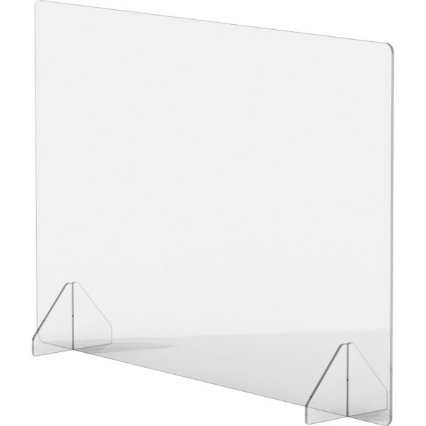 Lorell Social Distancing Barrier 36" Width x 7" Depth x 24" Height - 1 Each - Clear - Acrylic