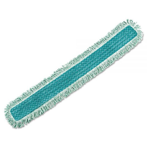 Rubbermaid Commercial HYGEN HYGEN Dust Mop Heads With Fringe, Green, 48", Microfiber, 1 Each