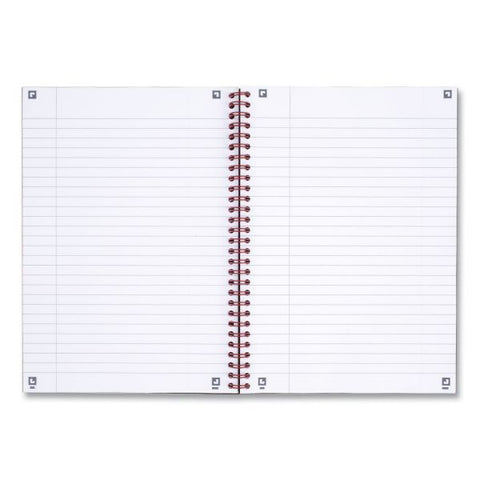 Black n' Red Hardcover Business Notebook 70 Sheets - Twin Wirebound - Ruled9.9" x 7" - Black/Red Cover - Bleed Resistant, Ink Resistant, Hard Cover, Perforated, Foldable - 1 Each