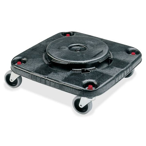 Rubbermaid Commercial Brute Square Container Dolly 300 lb Capacity - Plastic - x 17.3" Width x 6.3" Height - Black - 1 Each