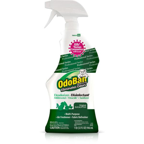 OdoBan RTU Odor Eliminator and Disinfectant, Eucalyptus Scent, 32oz Spray Bottle