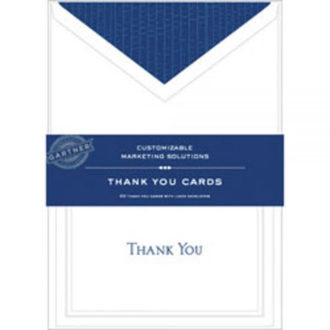 Gartner Studios Thank You Cards, 5 1/4" x 3 3/4", White With Blue Accents, Pack Of 20