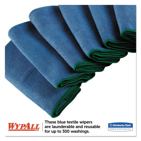 WypAll Microfiber Cloths, Reusable, 15.75 x 15.75, Blue, 24/Carton