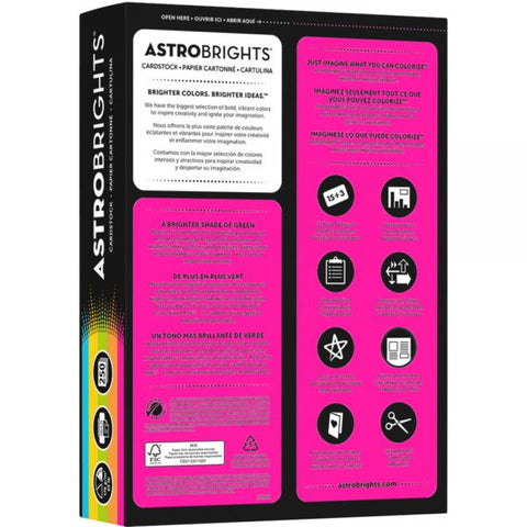 Astrobrights Laser, Inkjet Print Printable Multipurpose Card Stock, 8 1/2" x 11", Recycled, 250/Pack 8 1/2" x 11" - 250 / Pack - High-impact, Durable, Printable, Acid-free, Lignin-free