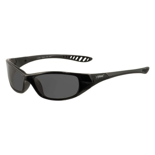 KleenGuard V40 HellRaiser Safety Glasses, Black Frame, Smoke Lens